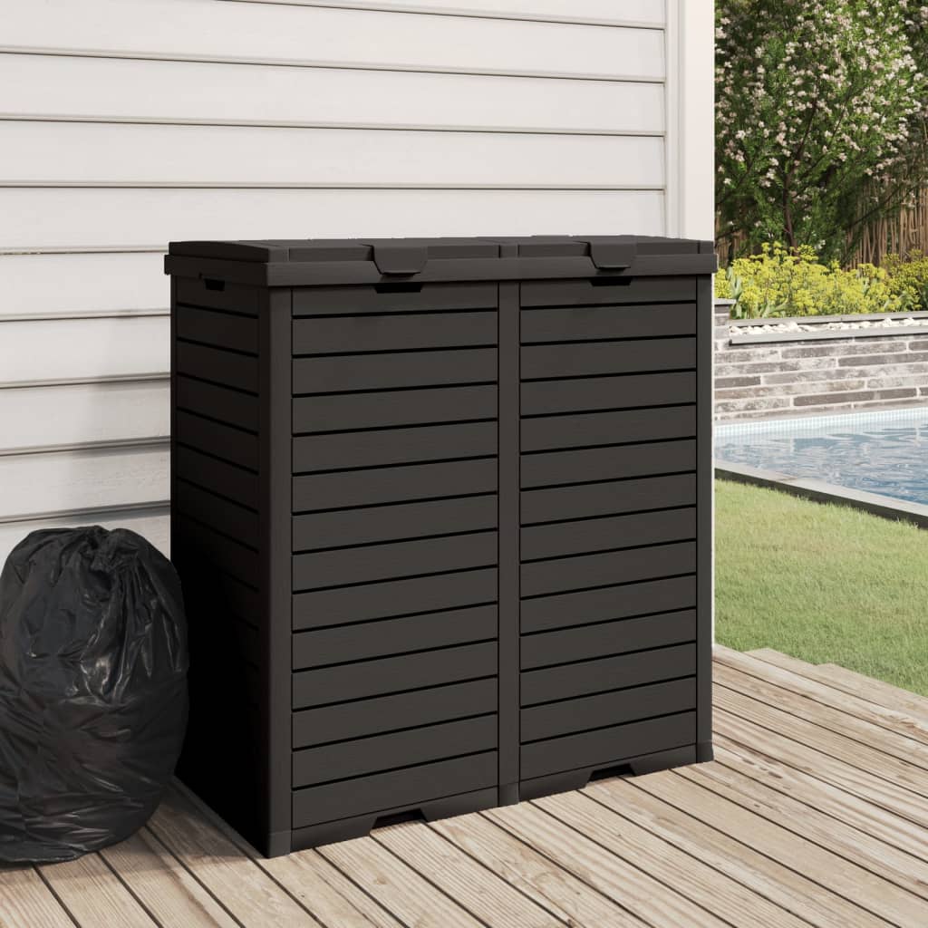 vidaXL Poubelle d'extérieur noir 78x41x86 cm polypropylène