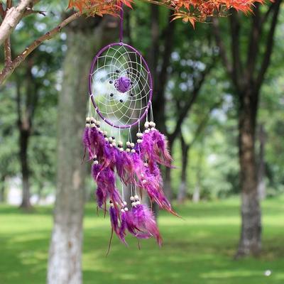 Snug & Styled Handwoven Dream Catcher Car Hanging Ornament For Home Wall Decor Gift pink