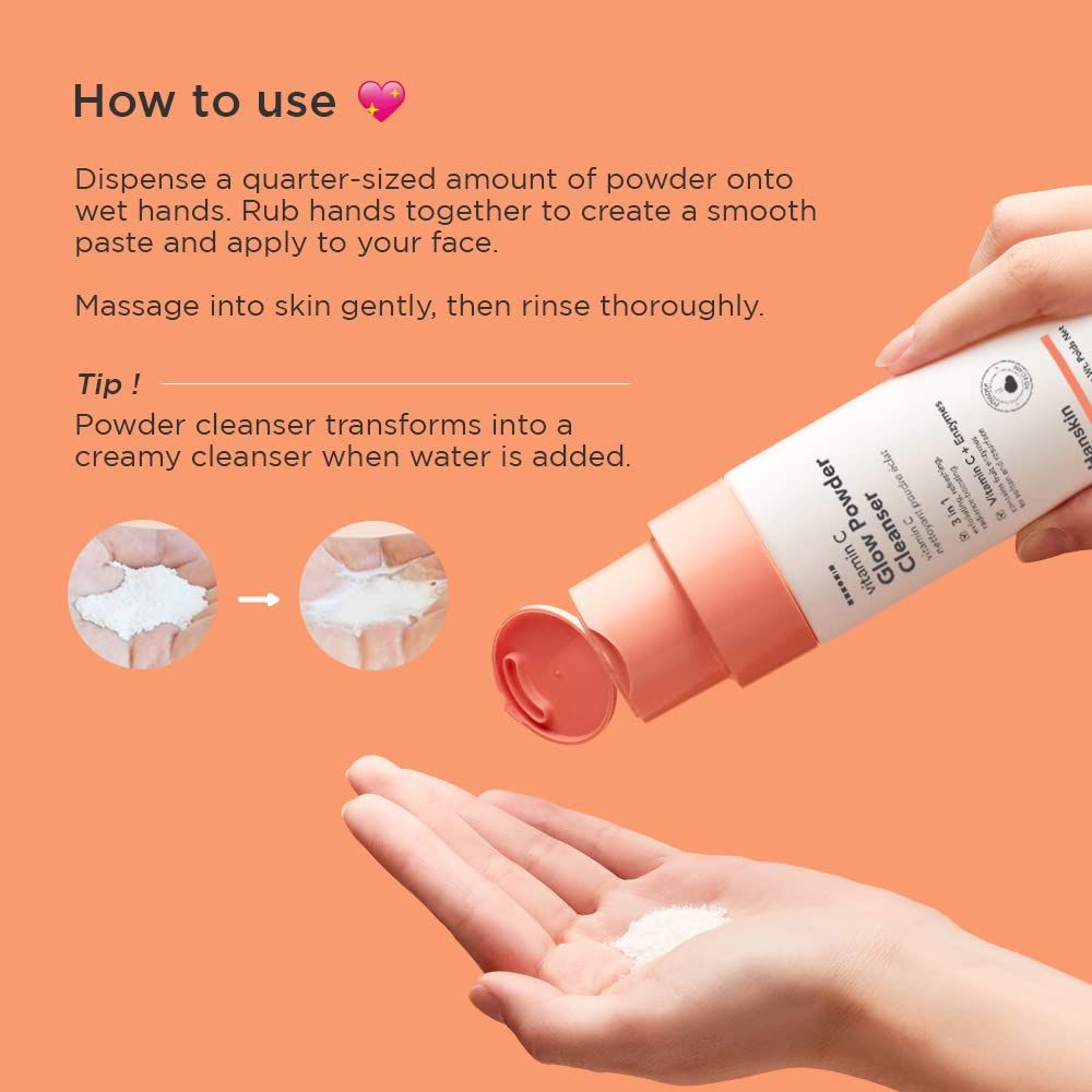 Hanskin Vitamin C Glow Powder Cleanser Radiance-Boosting 70mL