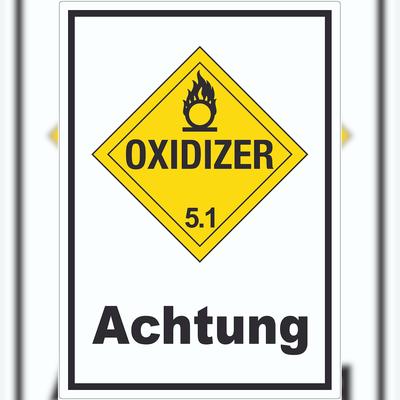 HB-Druck Aufkleber Oxidierend wirkend Achtung Oxidizer entzündend A3 (297x420mm)