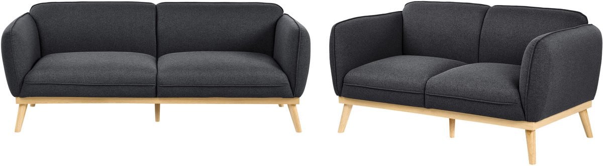 Beliani Scandinavische Bankenset - Zwart - Stof