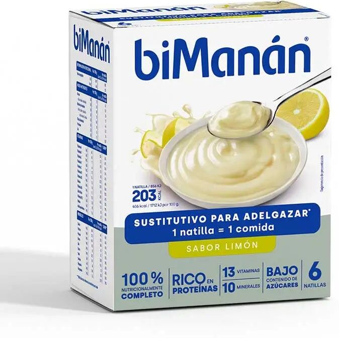 BIMANÁN Natillas Sustitutivas Sabor Limón