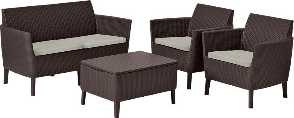 Gartenmöbel-Set KETER Salemo 2-Sitzer-Sofa - braun/beige