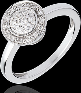 Edenly Ring Kostbarer Knopf Schicksal in Weissgold