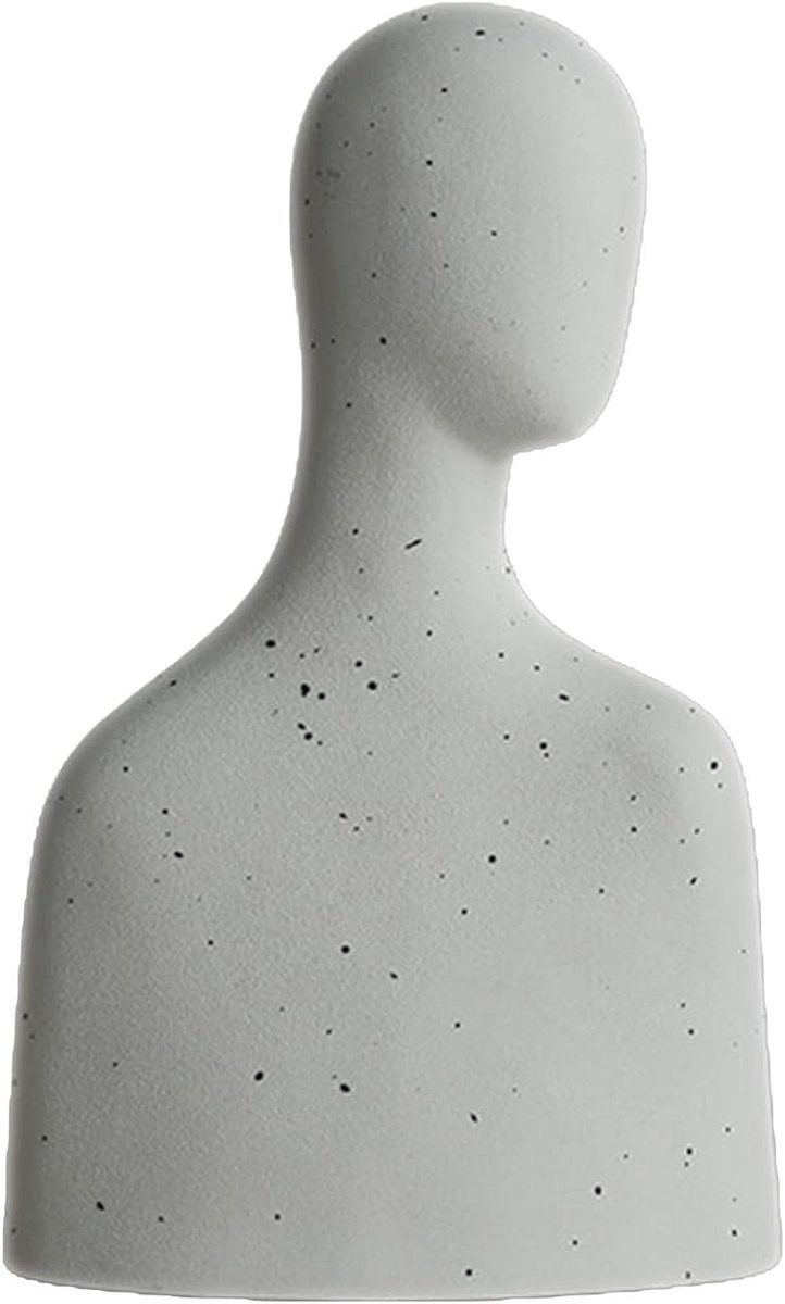 Handgemaakt Keramiek Gezicht Beeldje - Abstract Sculptuur voor Woonkamer Decoratie - Hoogte: 18.5 cm