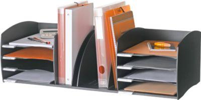 Paperflow Schreibtisch-Organizer, 8 Fächer, Trennelemente verstellbar, schwarz