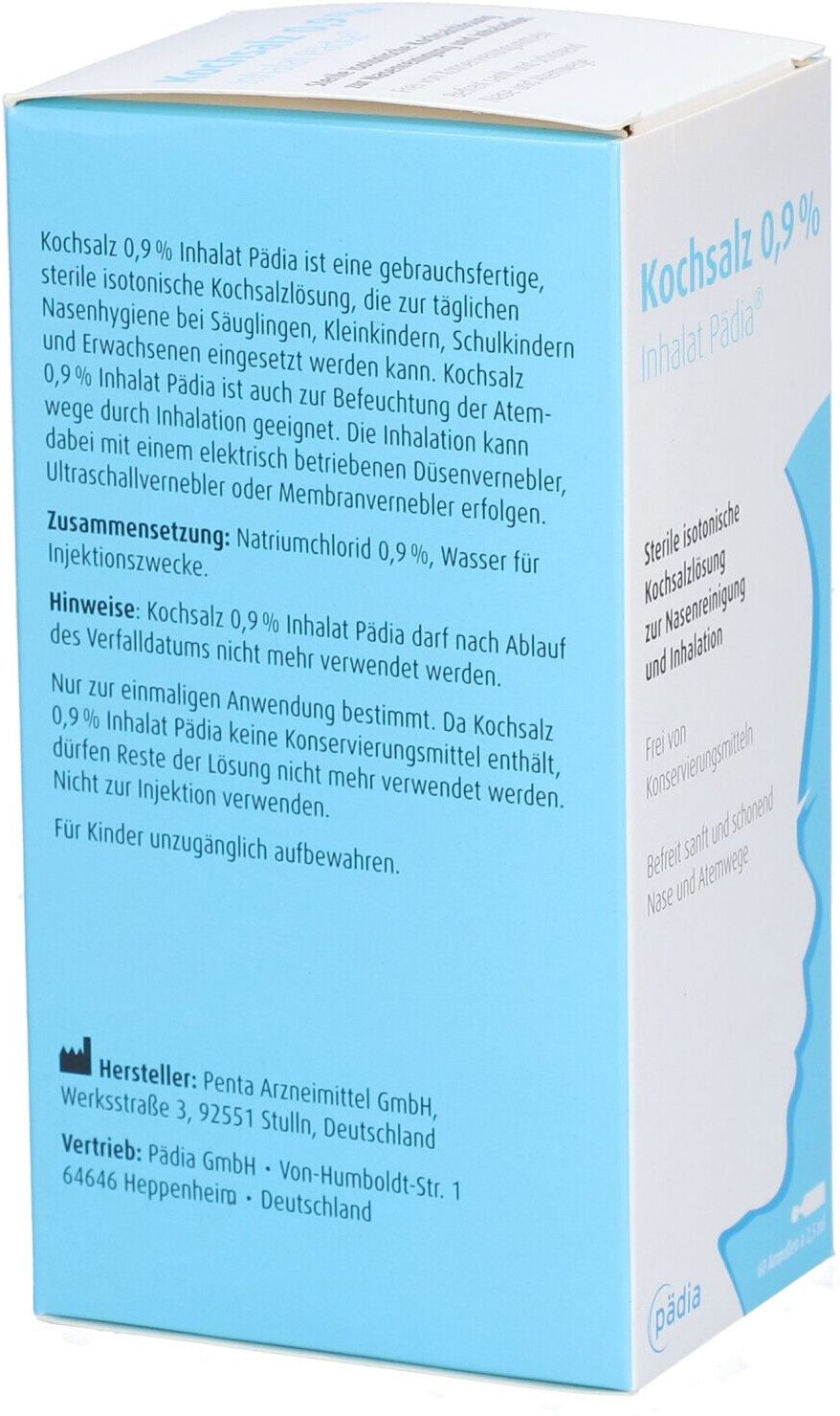 Kochsalz 0,9% Inhalat Pädia Ampullen 60x2,5 ml