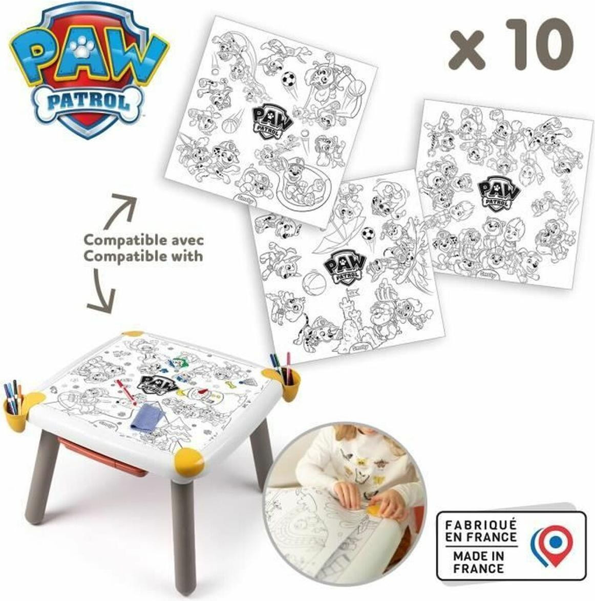 Smoby Kleurplaat Refill voor de Kid Creative Tafel - 10 Paw Patrol kleurplaten
