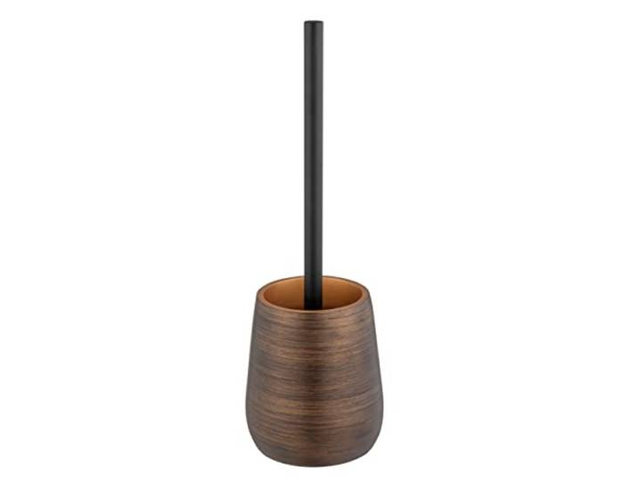 WENKO WC-Garnitur Mod. Palena, Toilettenbürstenhalter aus Polyresin, inkl. Toilettenbürste mit auswechselbarem Bürstenkopf zur hygienischen Reinigung, Ø 12,5 x 37 cm, Bronze