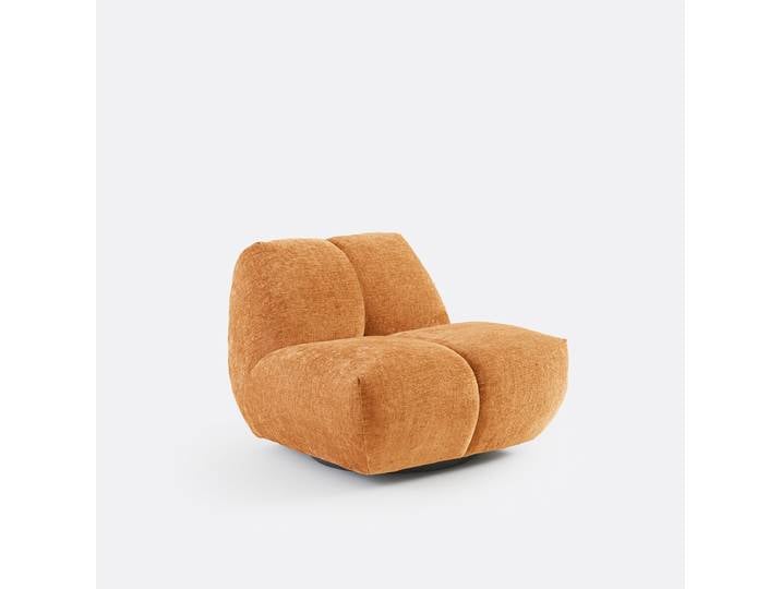 LA REDOUTE Fauteuil pivotant, velours épais, Nuria 1 Place Marron Ecureuil