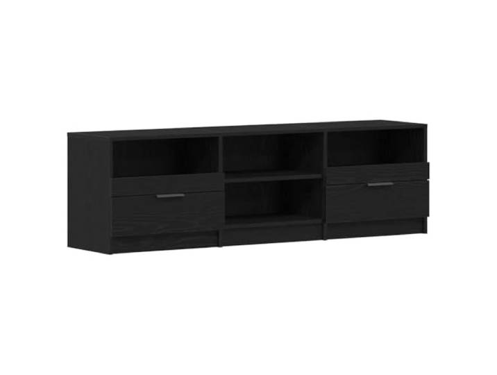 GHVBNMF TV Lowboard Schwarz Eichen-Optik 150x33,5x45 cm TV-Schrank Stilvolles Fernsehmöbel für Wohnzimmer und Schlafzimmer mit offener Ablage und Schublade aus langlebigem Holzwerkstoff.