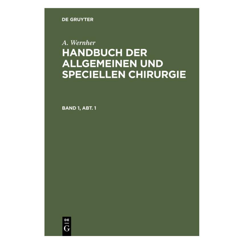 De Gruyter Wernher:A. Wernher: Handbuch der allgem (Deutsch, Hardcover, Adolf Wernher) (67774034)