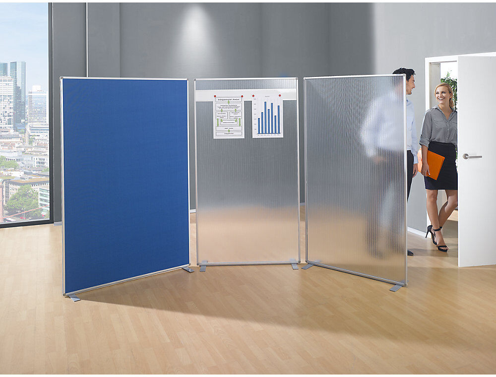 Raumteiler, mit Textiloberfläche, HxBxT 1800 x 1250 x 350 mm magnetoplan