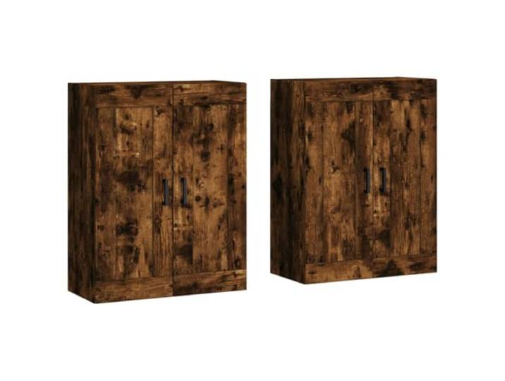 KPOTUERTU Wandschränke 2 STK. Räuchereiche Holzwerkstoff Wandmontage, Sideboard-Aufsatz, reichlich Stauraum, Holzwerkstoff, elegante Räuchereiche, 2 Stk.