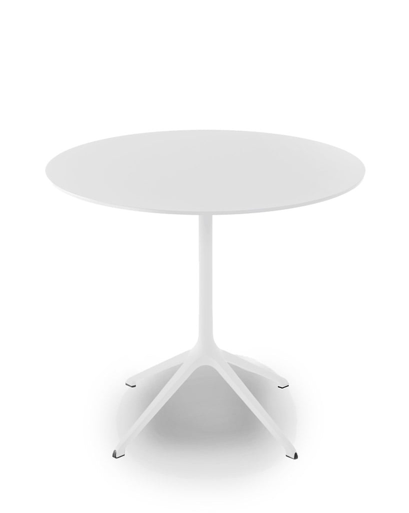 Kristalia Elephant Outdoor Tisch rund klappbar (Tischplatte Laminat weiß, Beine ... Tischplatte Laminat weiß, Beine Aluminium weiß lackiert | Ø 69cm 01ELP07