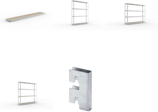 Meta Set SPEED-RACK Zusatzfachebene + Weitspannregal SPEED RACK2500x400x1970 + Weitspannregal SPEED RACK2500x400x2470 + Weitspannregal SPEED RACK2500x400x2970 + Zubehör Päckchen Verdübelungsset + 4 Stück Profilverbinder verzinkt