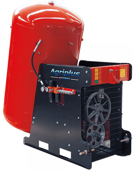 Zapfwellenkompressor für Traktor Airmec Agriplus 1500/1000, Zylinderkopf 1500, Tank 1000 Liter