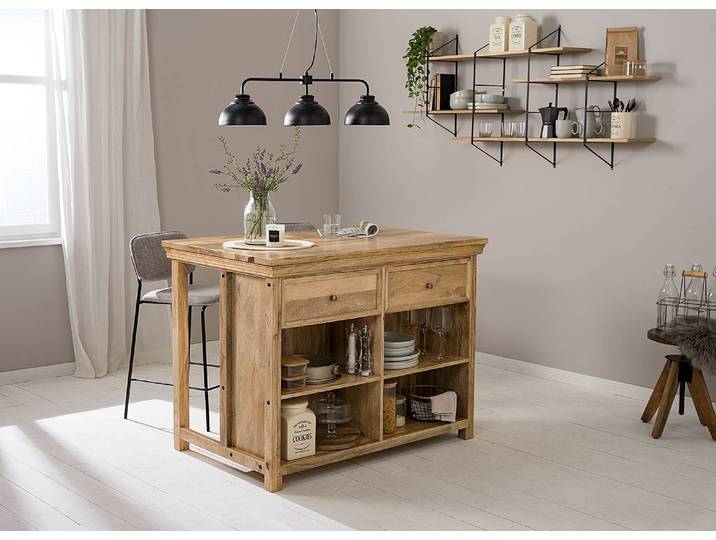 Îlot de cuisine 125cm Marron/Manguier