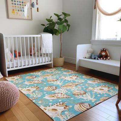 Addison Rugs Premium Washable Super Soft Coastal Seashells Mayfield Rug