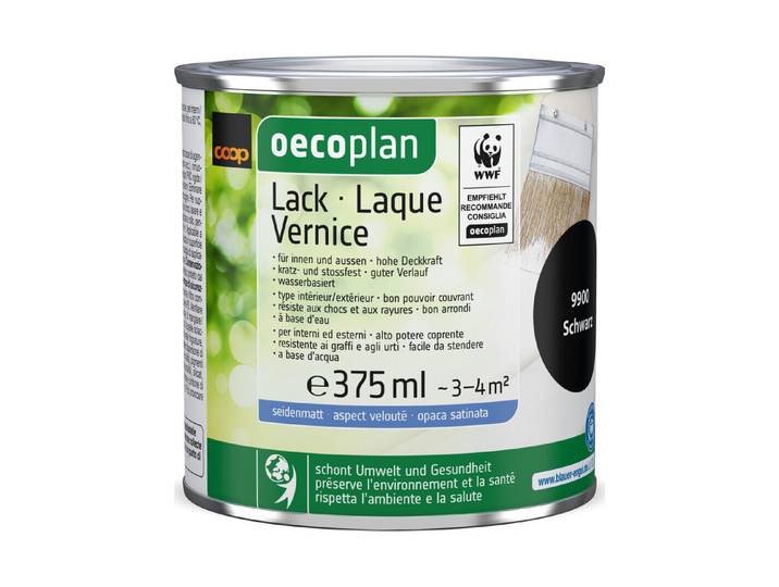 Oecoplan Lack seidenmatt Schwarz 375ml