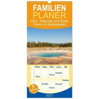 Familienplaner 2027 - USA - National und State Parks im Nordwesten mit 5 Spalten (Wandkalender, 21 x 45 cm) CALVENDO