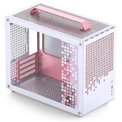 Jonsplus MATX Handle Case Z20 - White-Pink (mATX, Mini-ITX), PC Gehäuse, Pink, Weiss