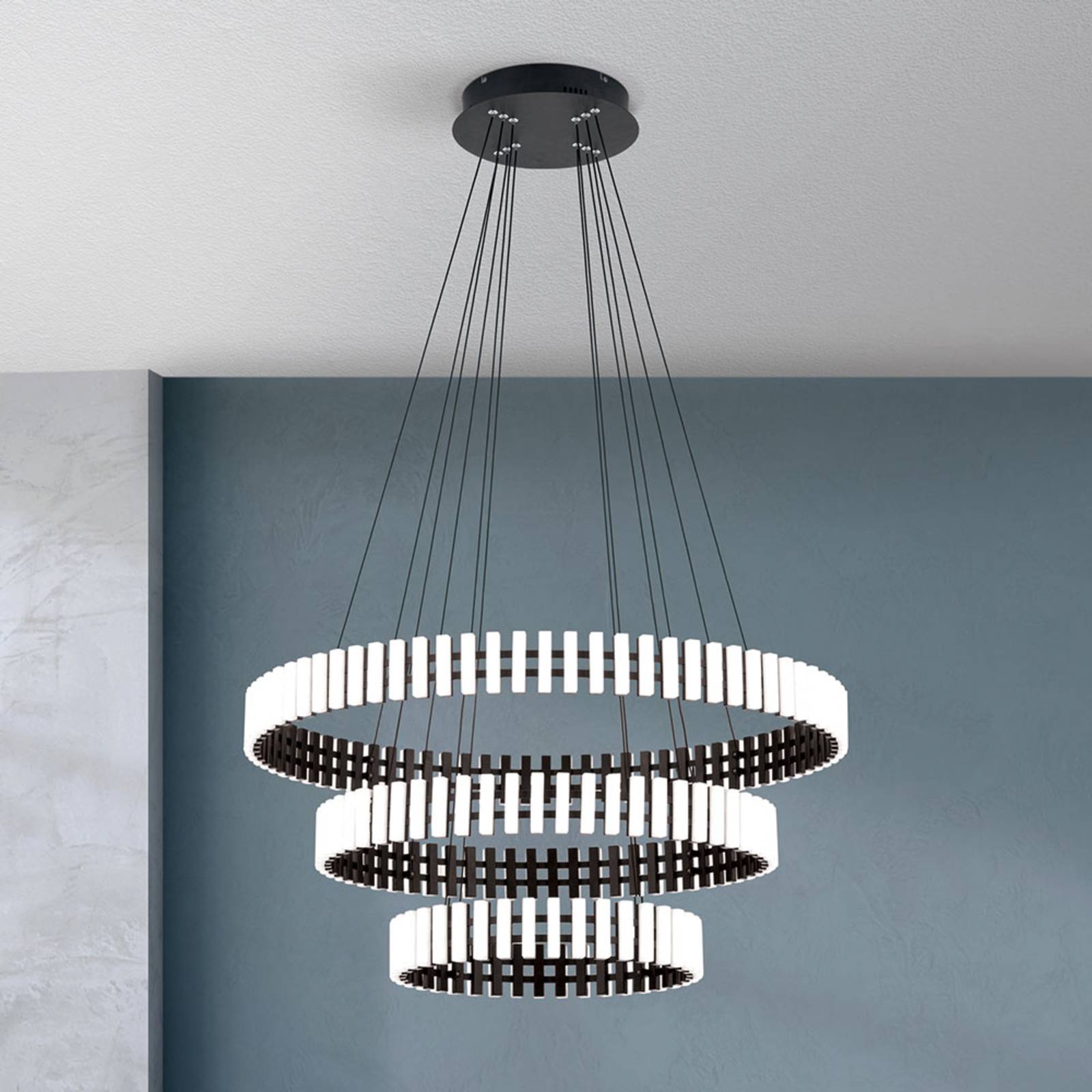 Orion Hängeleuchte Mansion, dimmbar, weiß / opal, für Wohn- / Esszimmer, Metall, Design