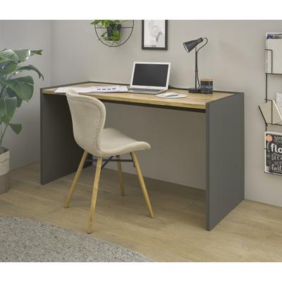 Schreibtisch HOME AFFAIRE "CiTY/GiRON", grau (anthrazit, eiche wotan dekor, anthrazit, eiche wotan dekor), B:143cm H:76,2cm T:62,2cm, Tische, Schreibtisch, moderner Computertisch, wohnliches Home Office, Breite 80 oder 143 cm