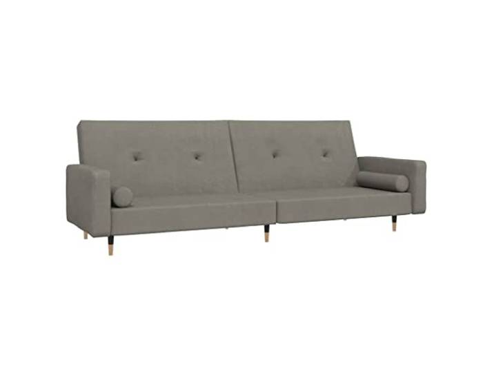 Todiikf Schlafsofa 2-Sitzer mit Kissen Klappsofa Hellgrau Samt 220cm Verwandlung zum Gästebett für Schlafzimmer und Büro, verstellbare Rückenlehne mit 2 Kissen und robustem Holzgestell.