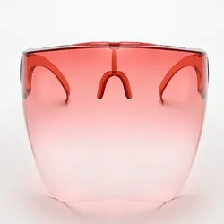Gesichtsschild-Brille aus PC in transparenter Optik - red