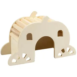 Duvoplus Nagerspielzeug Holzhaus mit Brücke, Kleintierstalleinrichtung