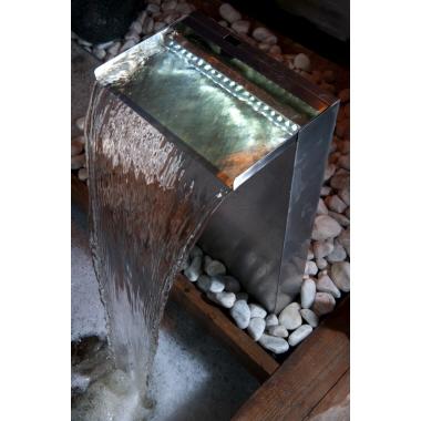 OUTSIDELIVI Wasserfall Venezia, Inox 304, 20 LEDs kaltweiß, H50x36x9cm 08430934