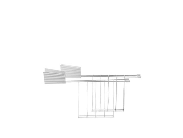 Alessi Plissé MDL08RA W - Design Set bestaande uit twee broodroostertangen, van roestvrij staal en thermoplastisch hars, wit