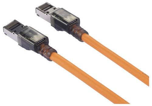 Renkforce RJ45 Patchkabel CAT 6a S/FTP 5.00m Orange Port-Finder-Funktion, Halogenfrei, Flammwidrig 1St.