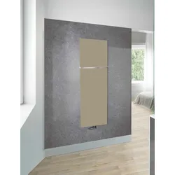 Zehnder Fina Lean Bar Design-Heizkörper elektrisch, 1300x48x500 mm, Concrete Grey, schlankes Design mit Handtuchhalter