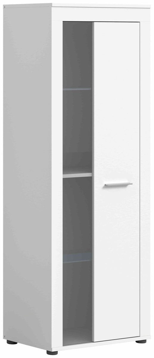 Furnilux Jam vitrinekast wit melamine met glazen deuren B/D/H: 35 x 60 x 159 cm