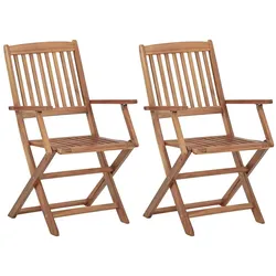 vidaXL Klappbare Gartenstühle 2 Stk. Massivholz Akazie