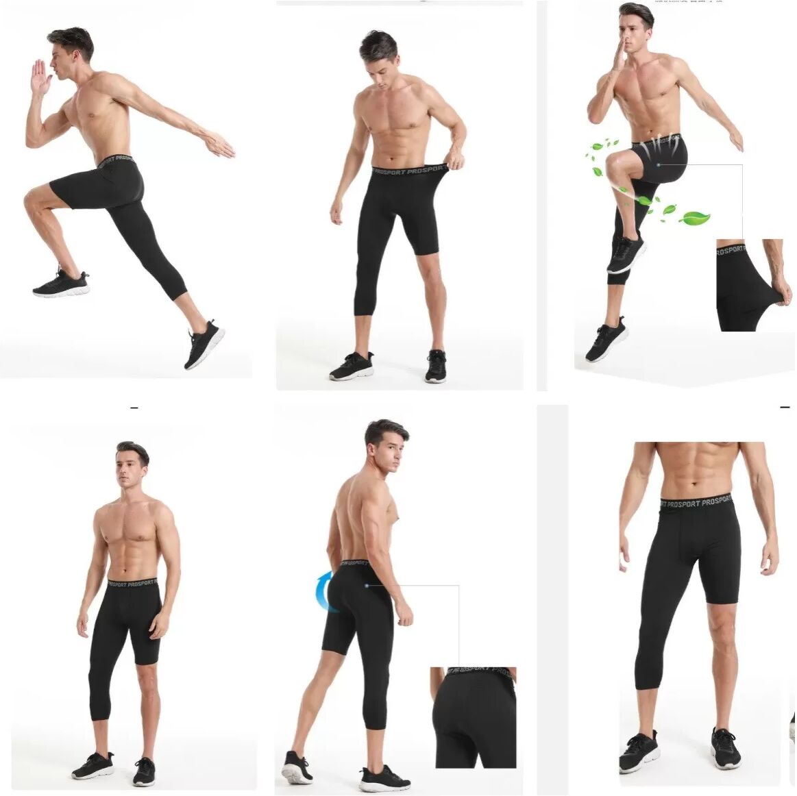 INF Basketball 5/7 Trainingsshorts – Einbein-Kompression, Milchseide, links kurz rechts lang, atmungsaktiv, schnelltrocknend XL