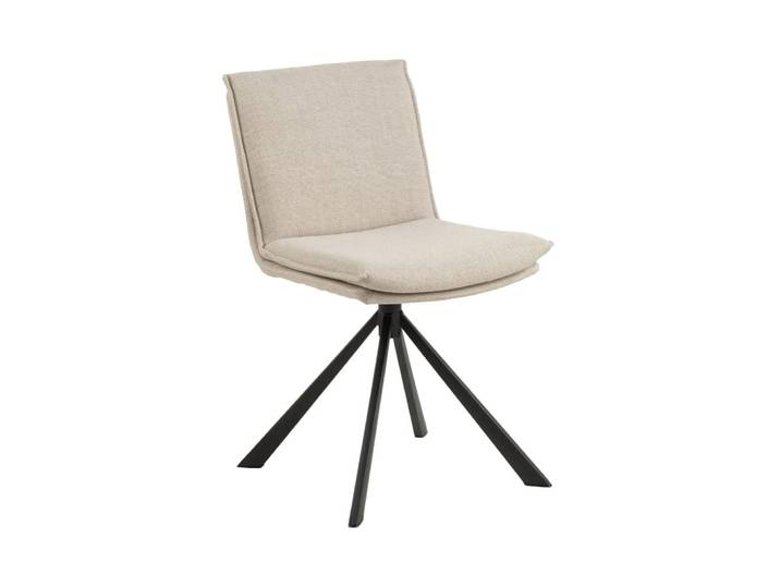 Chaise pivotante contemporaine de salle à manger en tissu beige
