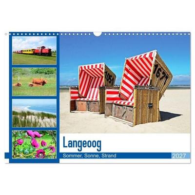 Langeoog - Sommer, Sonne, Strand (Wandkalender 2027 DIN A3 quer), CALVENDO Monatskalender