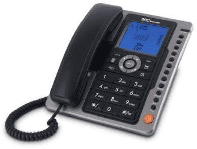 Teléfono - SPC 3604N, Manos libres, Pantalla iluminada, Negro