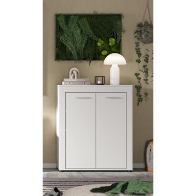 Schuhschrank OTTO HOME "AOSTA, Höhe 95cm, 2 Türen, 3 Einlegeböden, 4 Fächer", weiß, B:80cm H:95cm T:35cm, Holzwerkstoff, Schränke, Schuhschrank, Kommode, Schrank, Sideboard, Flurkommode, Anrichte, Garderobenschrank