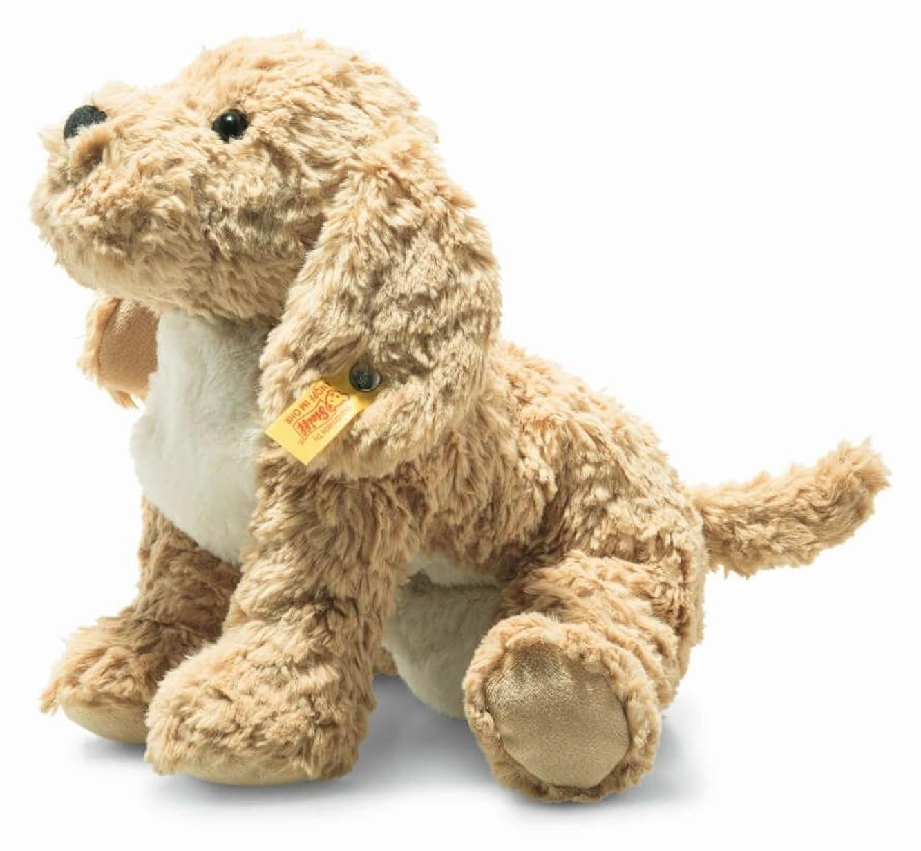 Steiff Berno Goldendoodle knuffel, beige, 26 cm, liggende positie