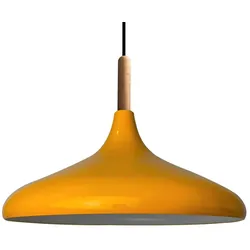 Bamyum Champion Pendelleuchte, aus Holz und Metall 35 cm, Gelb Lampe