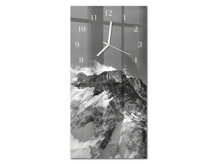 Tulup Wanduhr aus Glas 30x60 cm - Berg, Grau, Rechteckig, 30x60x0.4 cm, Dekoration, Uhren, Wanduhren