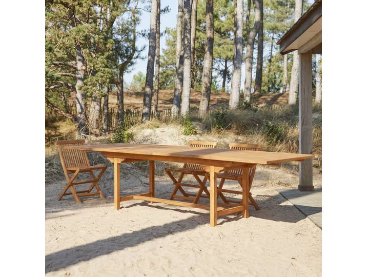 Rechteckiger Outdoor Tisch ausziehbar aus massiver Akazie 12 Pers. Capri - Braun - Acacia