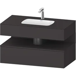 Duravit Collection One Einbauwaschtisch mit Konsolenwaschtischunterbau, 1000x550x600mm, Nische Graphit Supermatt, QA4786080800000, Farbe: graphit supermatt