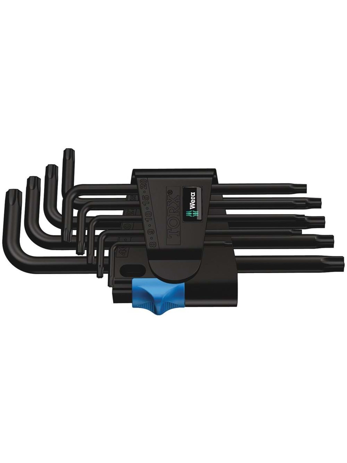 Wera 967 L/9 TORX HF Winkelschlüsselsatz mit Haltefunktion, BlackLaser, 9-teilig