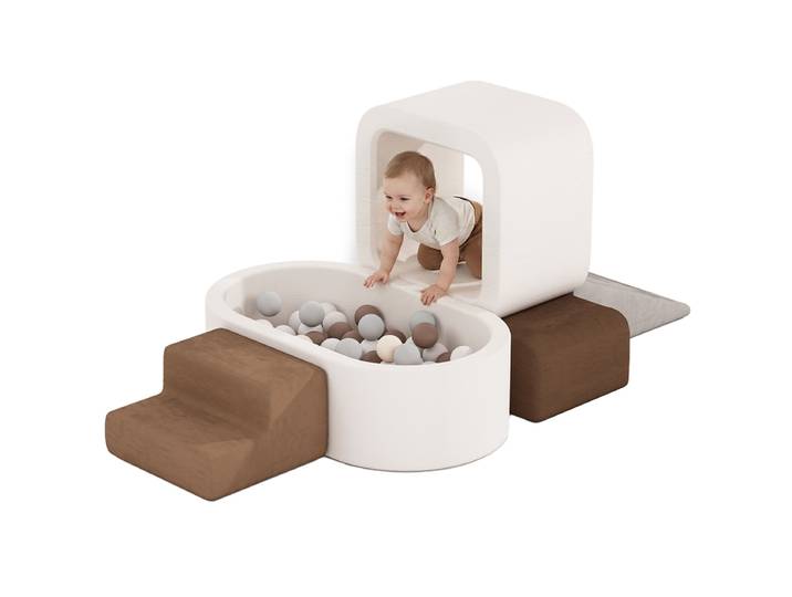 banasuper Ensemble de jeu souple pour enfants, Blocs de construction XXL en mousse pour tout-petits, Piscine à balles en mousse pour bébés, Blocs d’escalade avec piscine à balles (sans balles), Aire de jeu pour grimper et ramper, Jouet Montessori