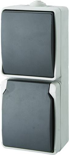 GAO 9878 Feuchtraum-Schalterprogramm Schalter/Steckdosen Kombination Standard Grau 1St.